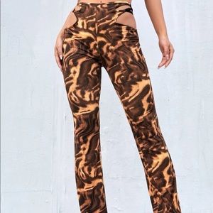 Tie dye cutout pants